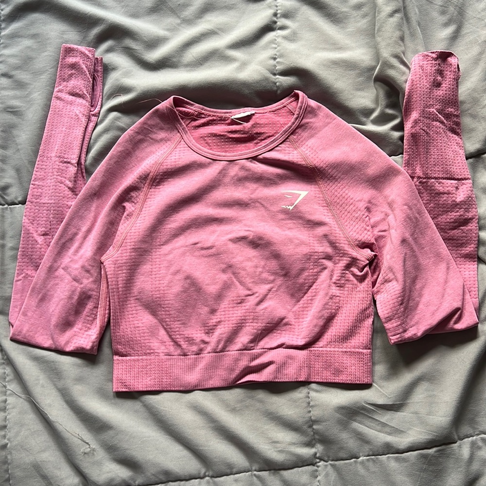 Gymshark Pink Long Sleeve Crop Tank